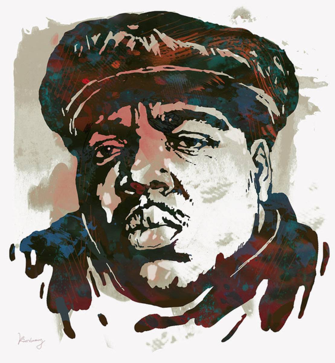 Biggie Smalls Modern Art Drawing - Rapper - Poster | Canvas Wall Art Print