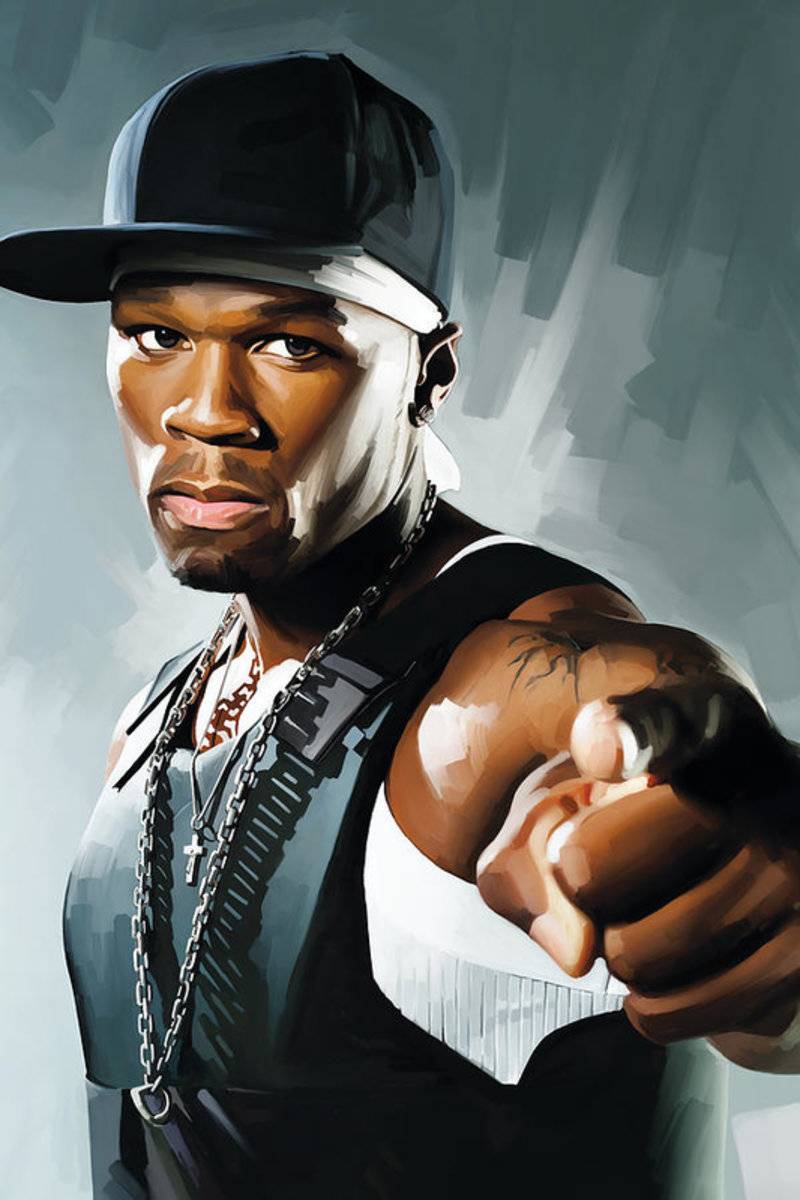 50 Cent Artwork 2 - Rapper - Poster | Canvas Wall Art Print