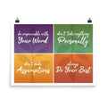The Four Agreements Poster, Don Miguel Ruiz, Motivational Art, Inspirational Art, Book Quote Gift - Poster | Canvas Wall Art Print