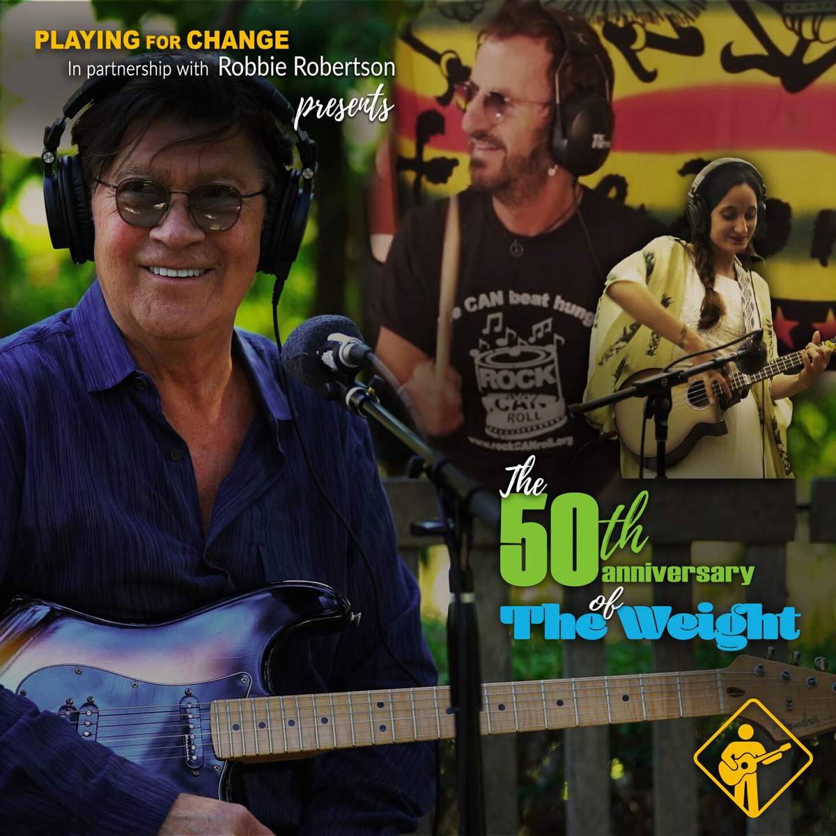 The Weight - Playing For Change Feat. Robbie Robertson, Ringo Starr, Lukas Nelson, Mermans Mosengo - Poster | Canvas Wall Art Print