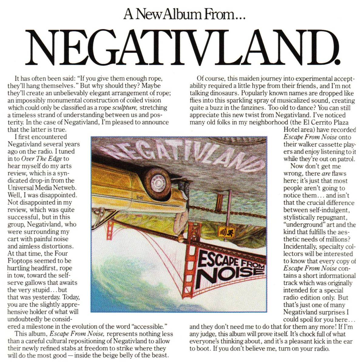 Escape From Noise - Negativland - Poster | Canvas Wall Art Print