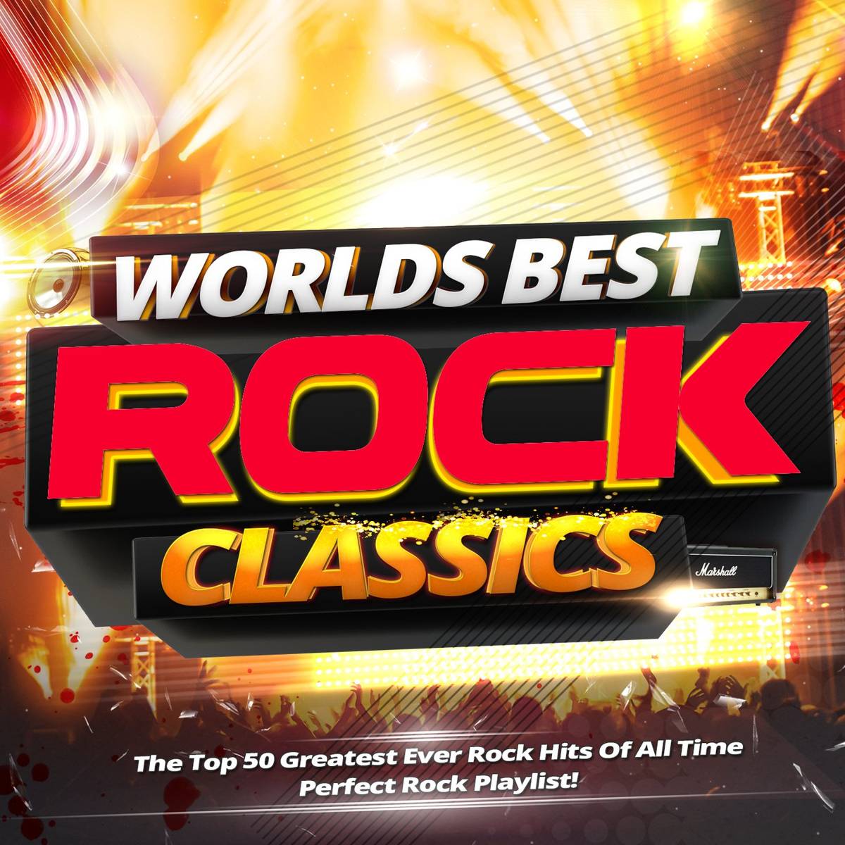 Worlds Best Rock Classics - The Top 50 Greatest Ever Rock Hits Of All Time - Perfect Rock Playlist! - Rock Giants - Poster | Canvas Wall Art Print