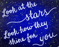 8X10 Look At The Stars - Poster | Canvas Wall Art Print