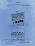 Vintage Musical Game Apparatus Patent Year 1875 - Rapper - Poster | Canvas Wall Art Print