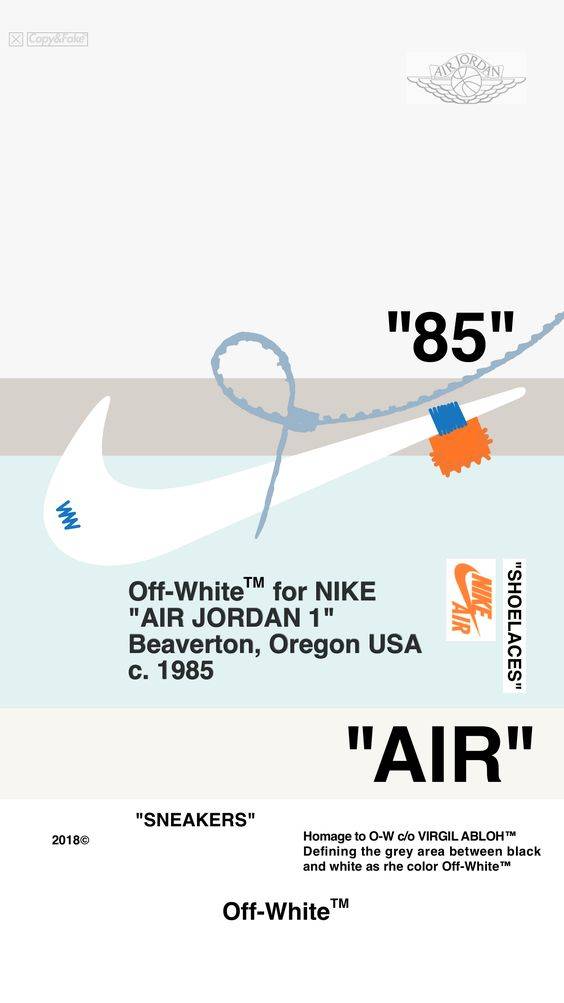 Nike Aj1 X Off-White Wallpaper Òwhiteó - Poster | Canvas Wall Art Print