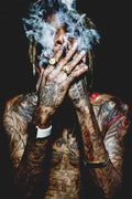 Wiz Khalifa Rap Smoke - Poster | Canvas Wall Art Print
