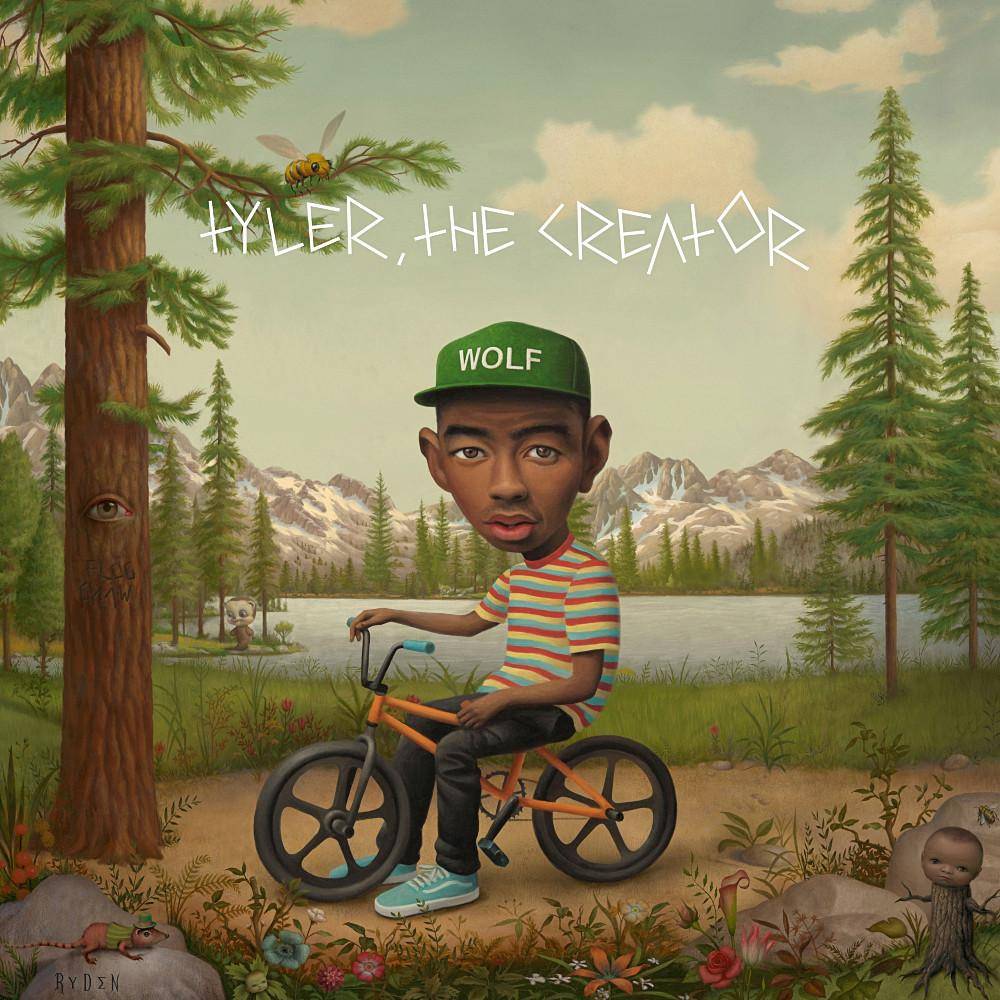 Tyler The Creator Music Rapper Wolf On A Bicycle Art - Poster | Canvas Wall Art Print