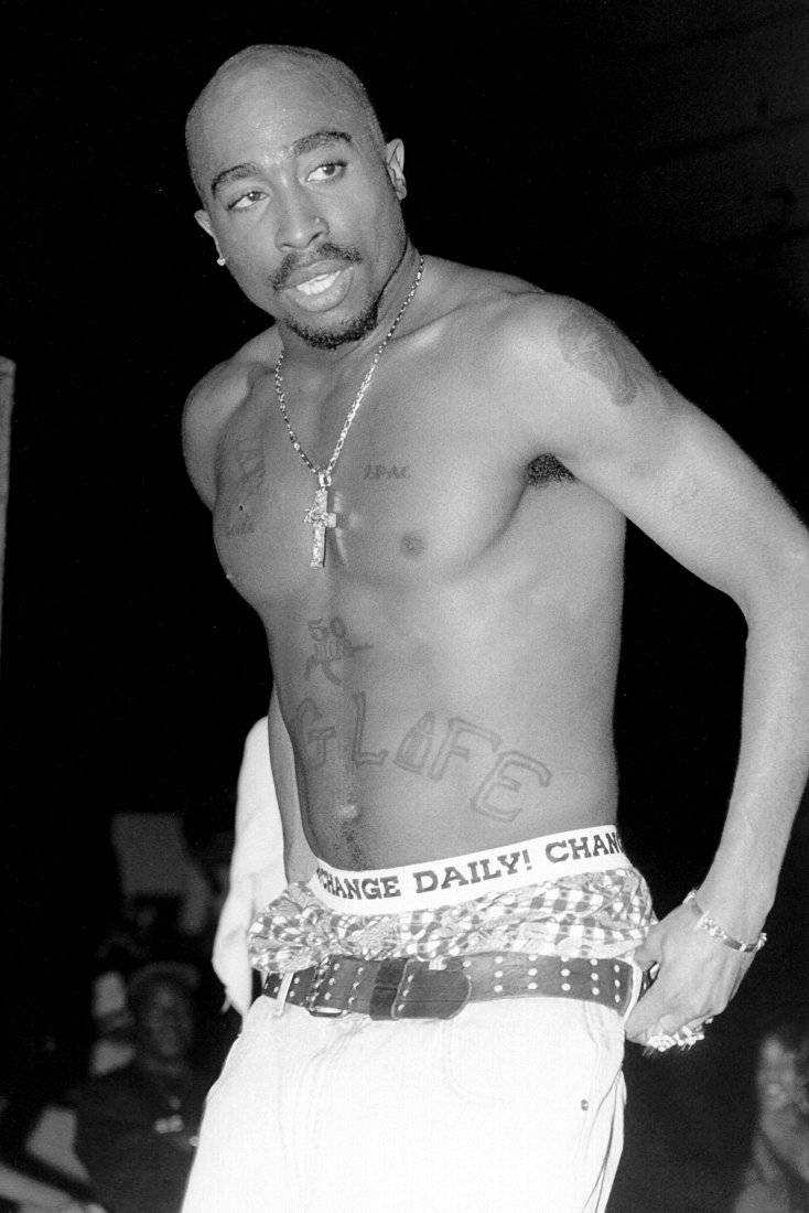 Old Black And White Photo Tupac Shakur New - Poster | Canvas Wall Art Print