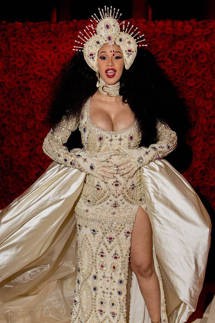 Cardi B In Gold Dress - Poster | Canvas Wall Art Print