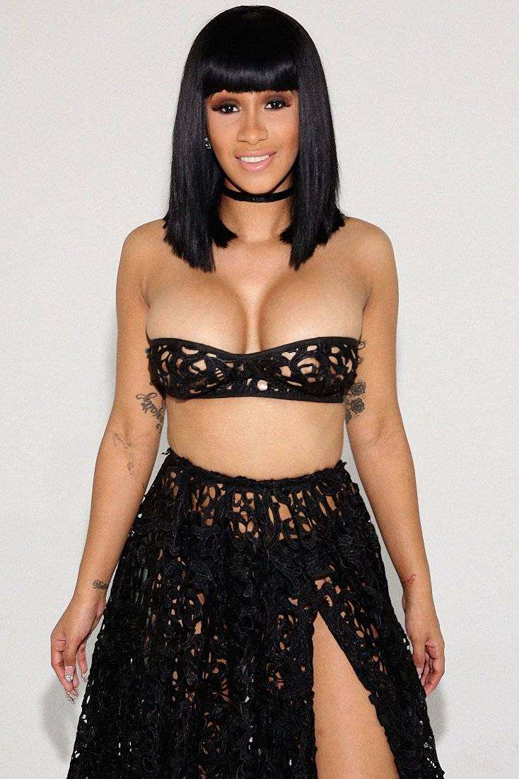 Cardi B In Black Dress - Poster | Canvas Wall Art Print