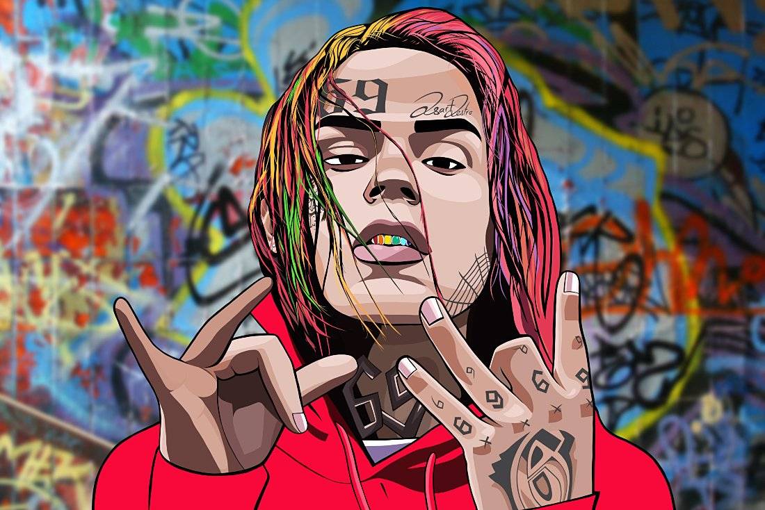 6Ix9Ine Rapper Art - Poster | Canvas Wall Art Print