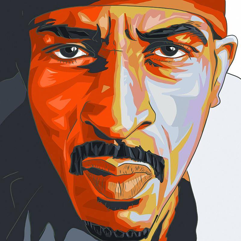 Rakim Face Artwork Rap - Poster | Canvas Wall Art Print