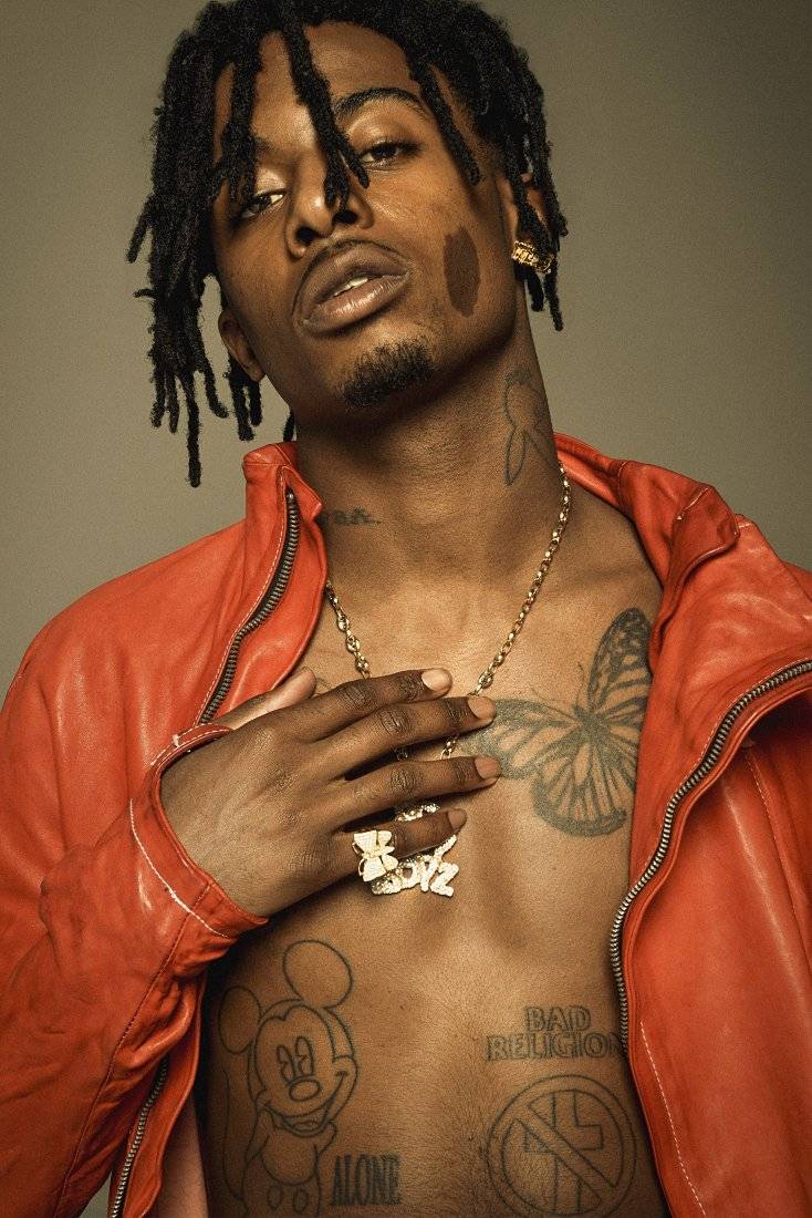 Playboy Carti Face Rapper Tattoo - Poster | Canvas Wall Art Print
