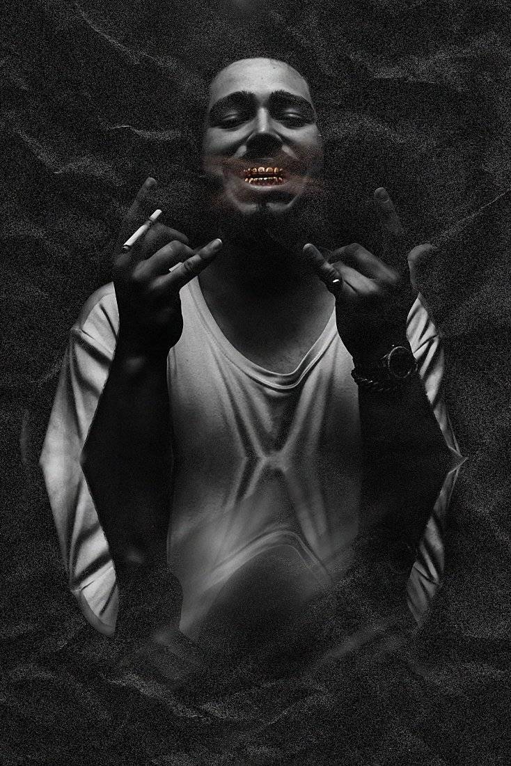 Post Malone Monochrome Artwork - Poster | Canvas Wall Art Print