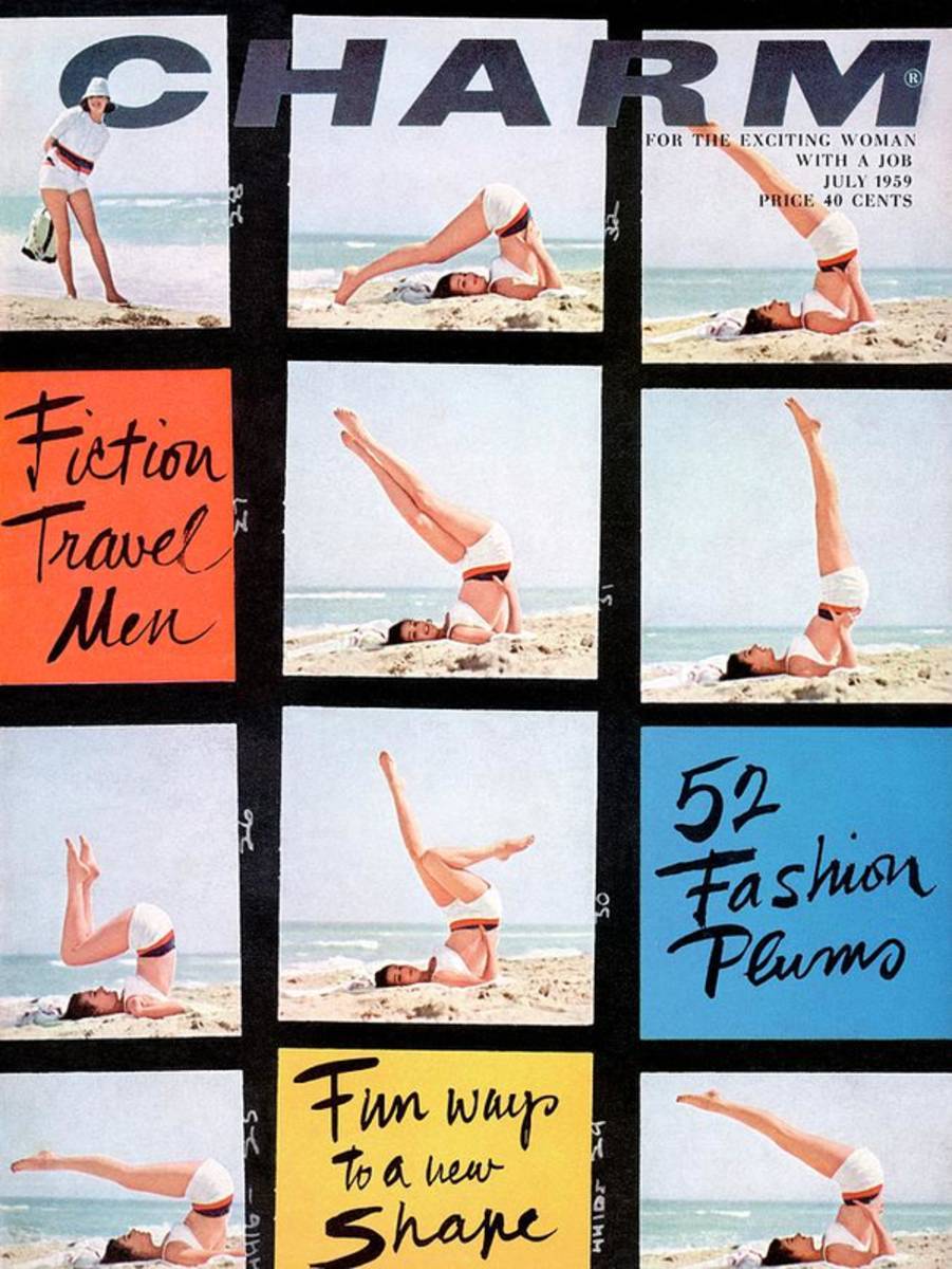 A Charm Cover Of A Model Posing On A Beach - Poster | Canvas Wall Art Print