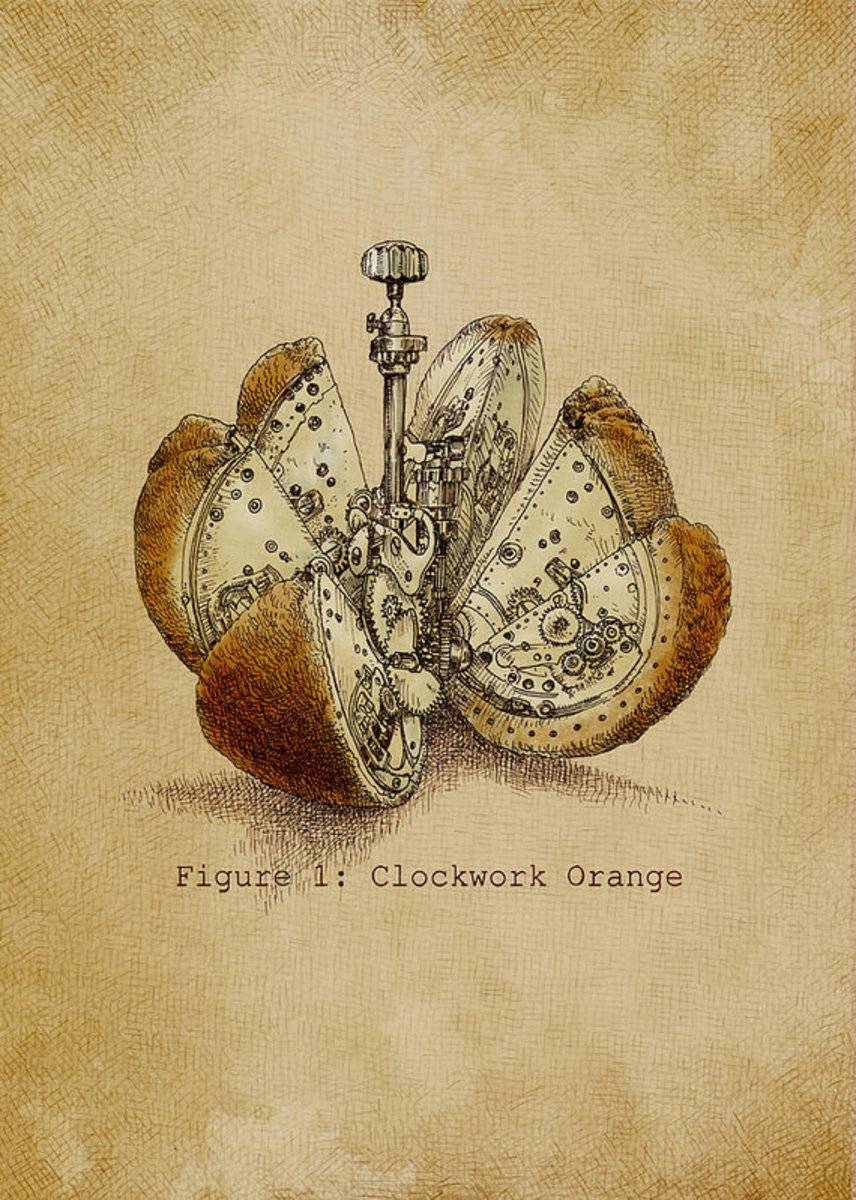Steampunk Orange - Option - Poster | Canvas Wall Art Print