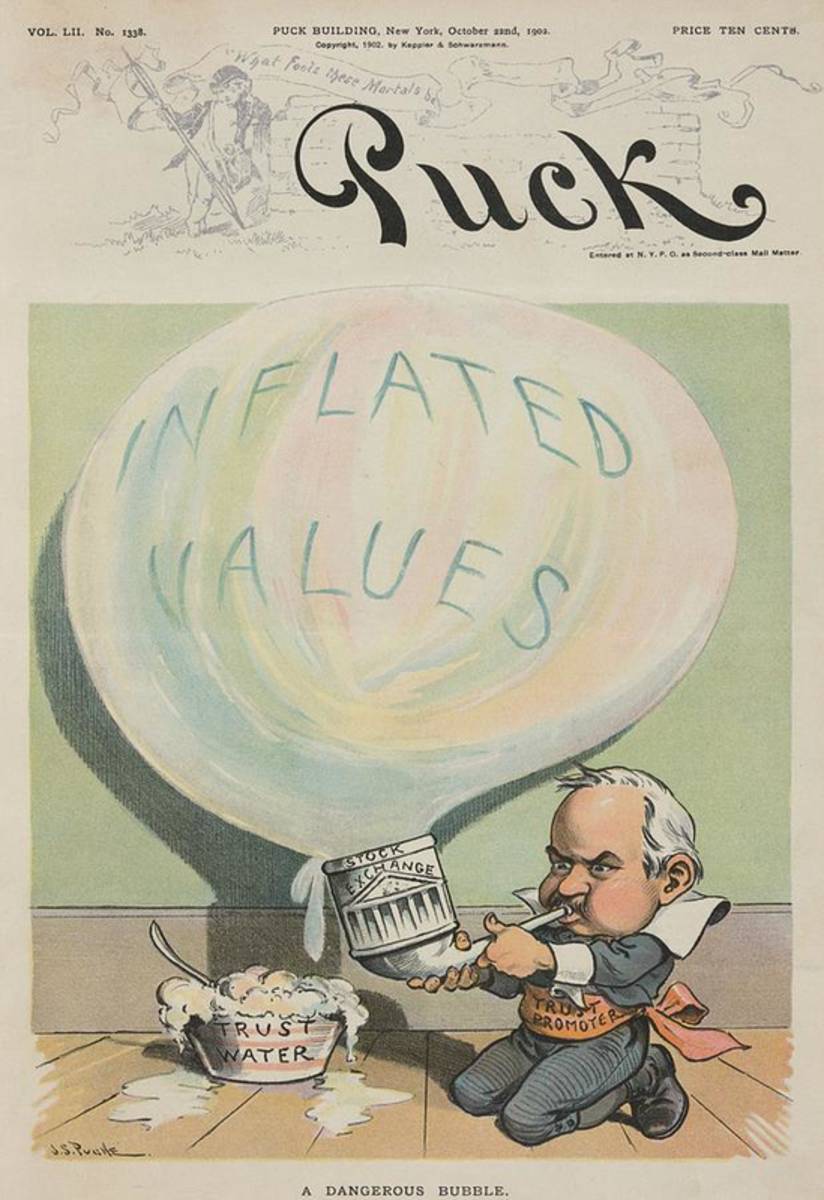 A Dangerous Bubble 1902 Cartoon - Poster | Canvas Wall Art Print