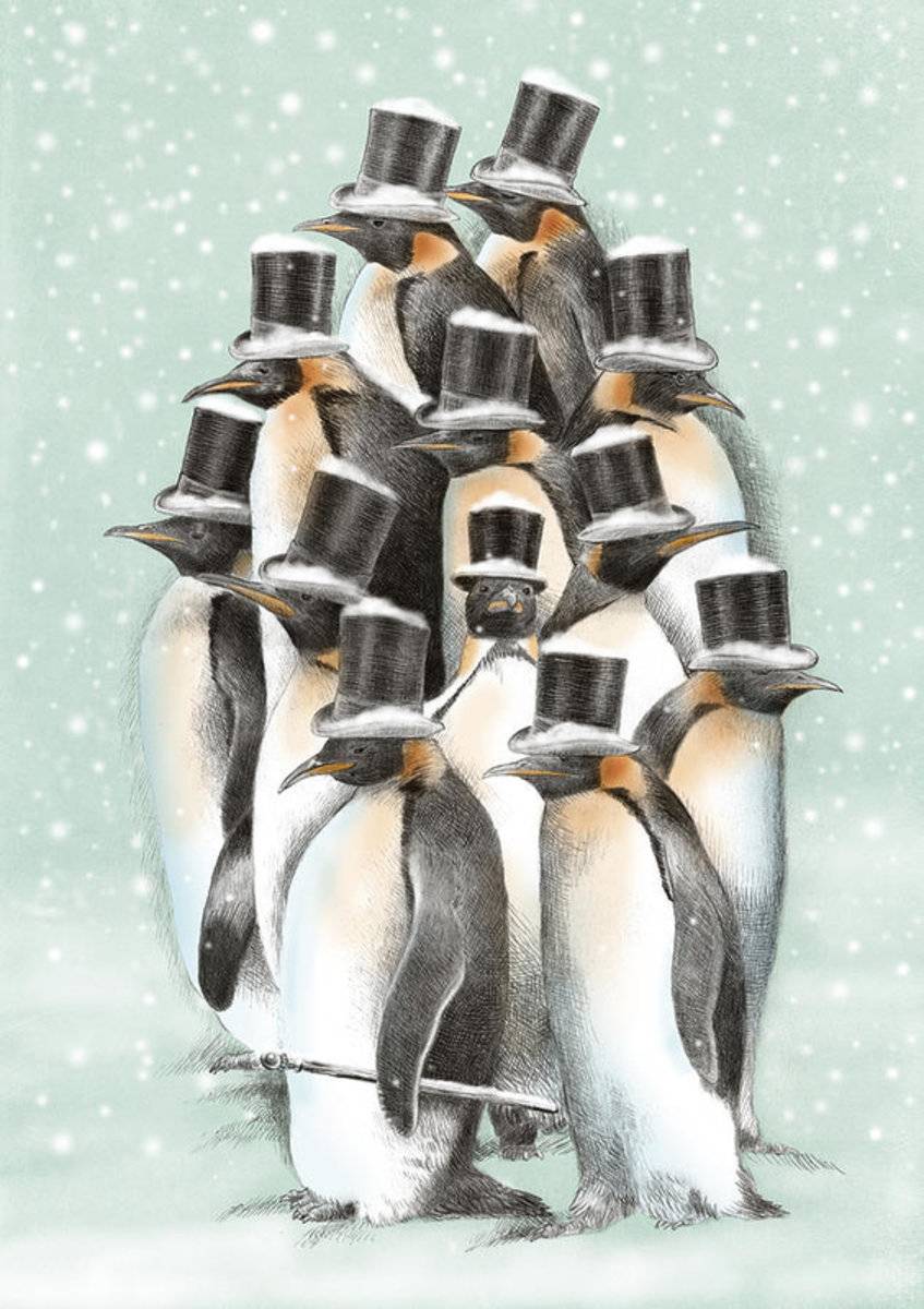 A Gathering In The Snow - Poster | Canvas Wall Art Print