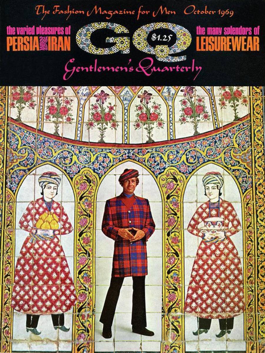 A Gq Cover Of A Model With A Persian Mosaic - Poster | Canvas Wall Art Print
