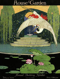 A House And Garden Cover A Bird Over A Pond - Poster | Canvas Wall Art Print