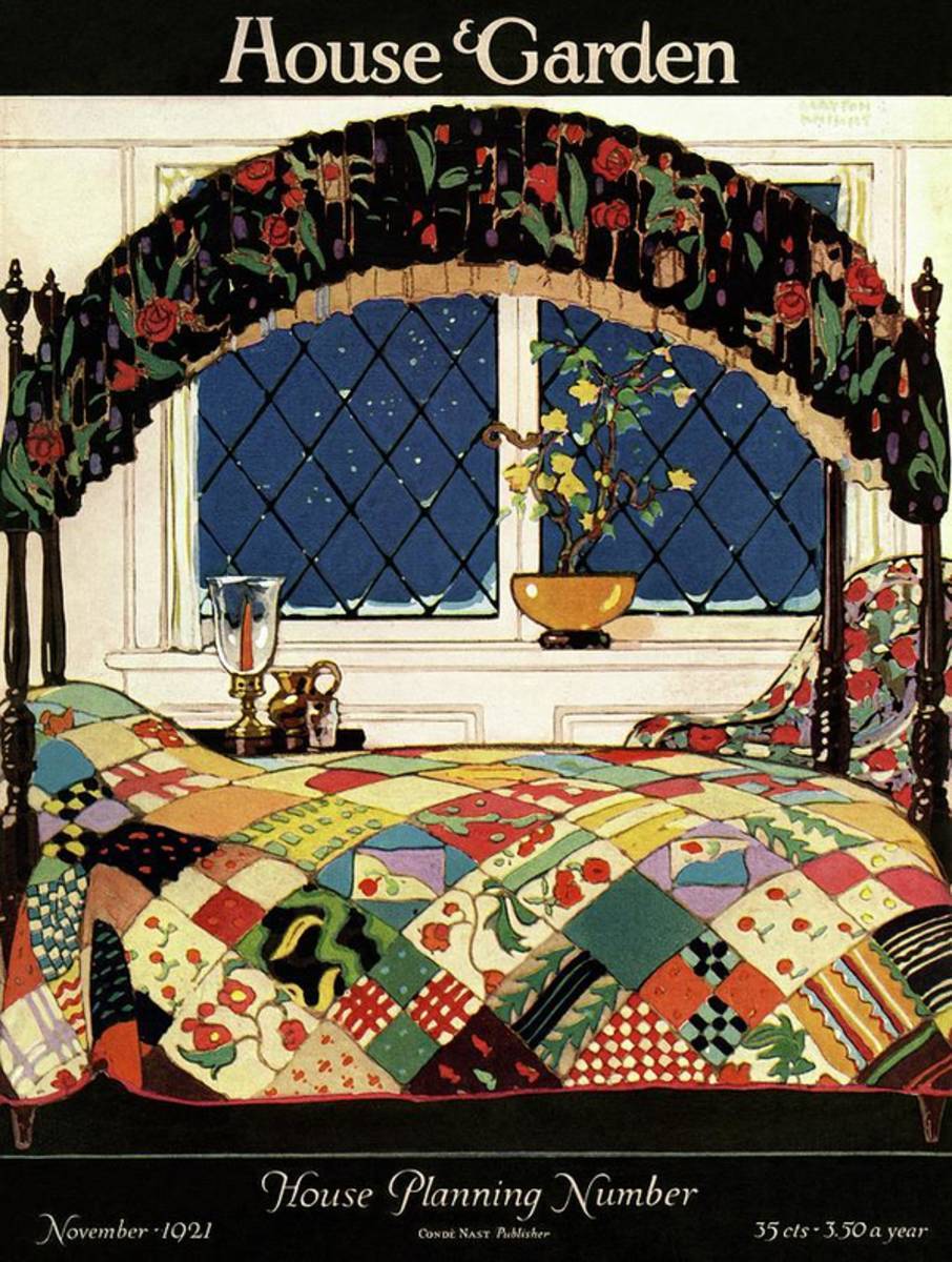 A House And Garden Cover Of A Four-Poster Bed - Poster | Canvas Wall Art Print