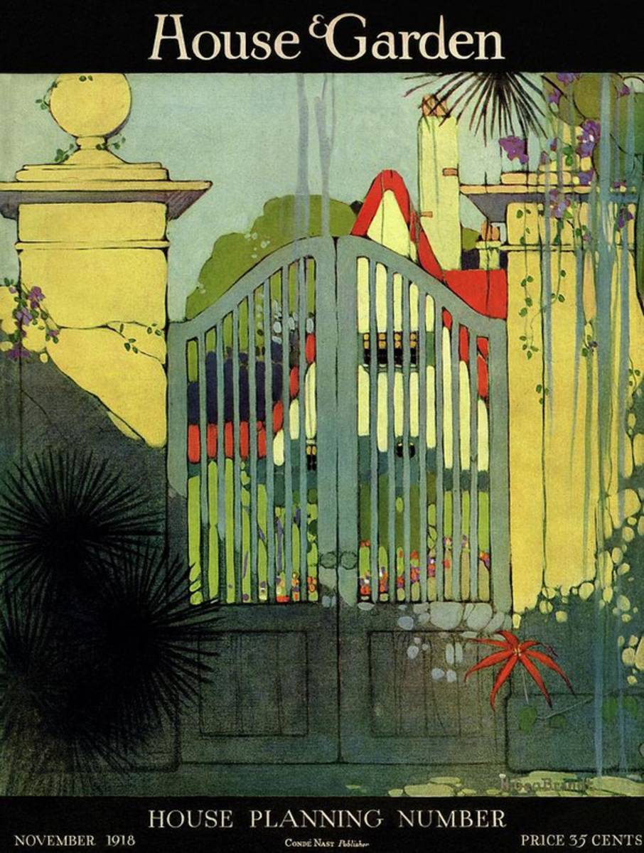 A House And Garden Cover Of A Gate - Poster | Canvas Wall Art Print