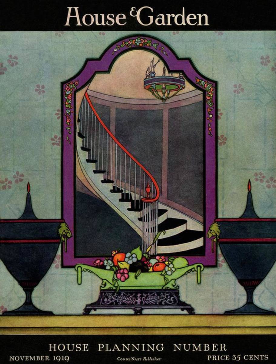 A House And Garden Cover Of A Staircase - Poster | Canvas Wall Art Print