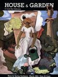 A House And Garden Cover Of A Woman Watering - Poster | Canvas Wall Art Print