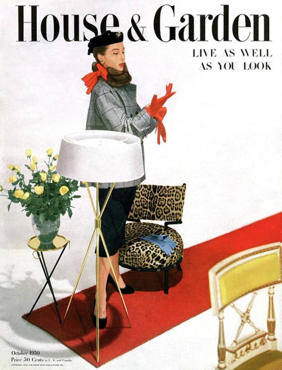 A House And Garden Cover Of A Woman With A Lamp - Poster | Canvas Wall Art Print