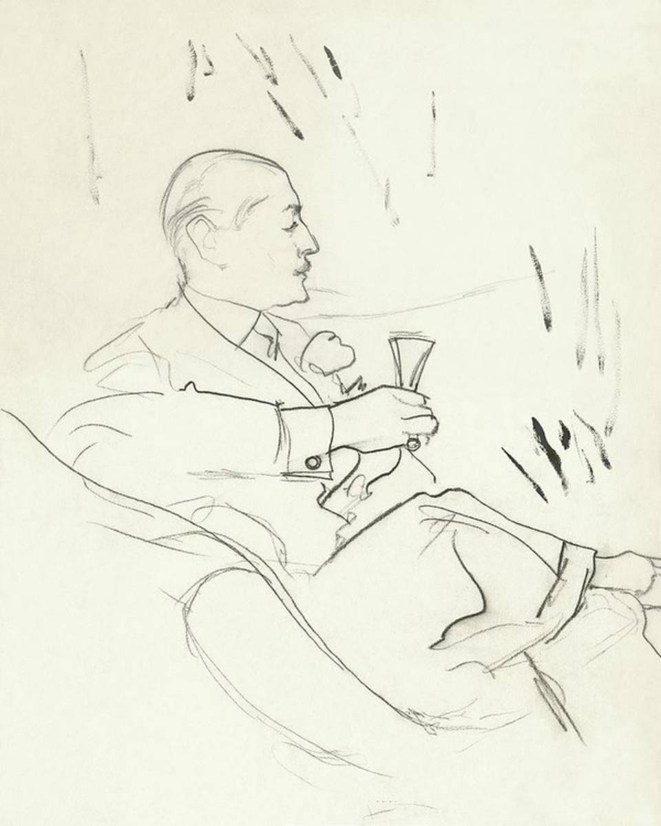 A Man With A Glass Of Wine - Poster | Canvas Wall Art Print