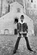 A Model In A Double-Breasted Coat With Eight - Poster | Canvas Wall Art Print