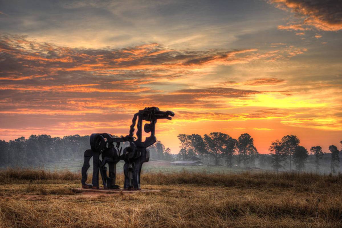 A New Day The Iron Horse Uga Iron Horse Farm Landscape Art - Poster | Canvas Wall Art Print