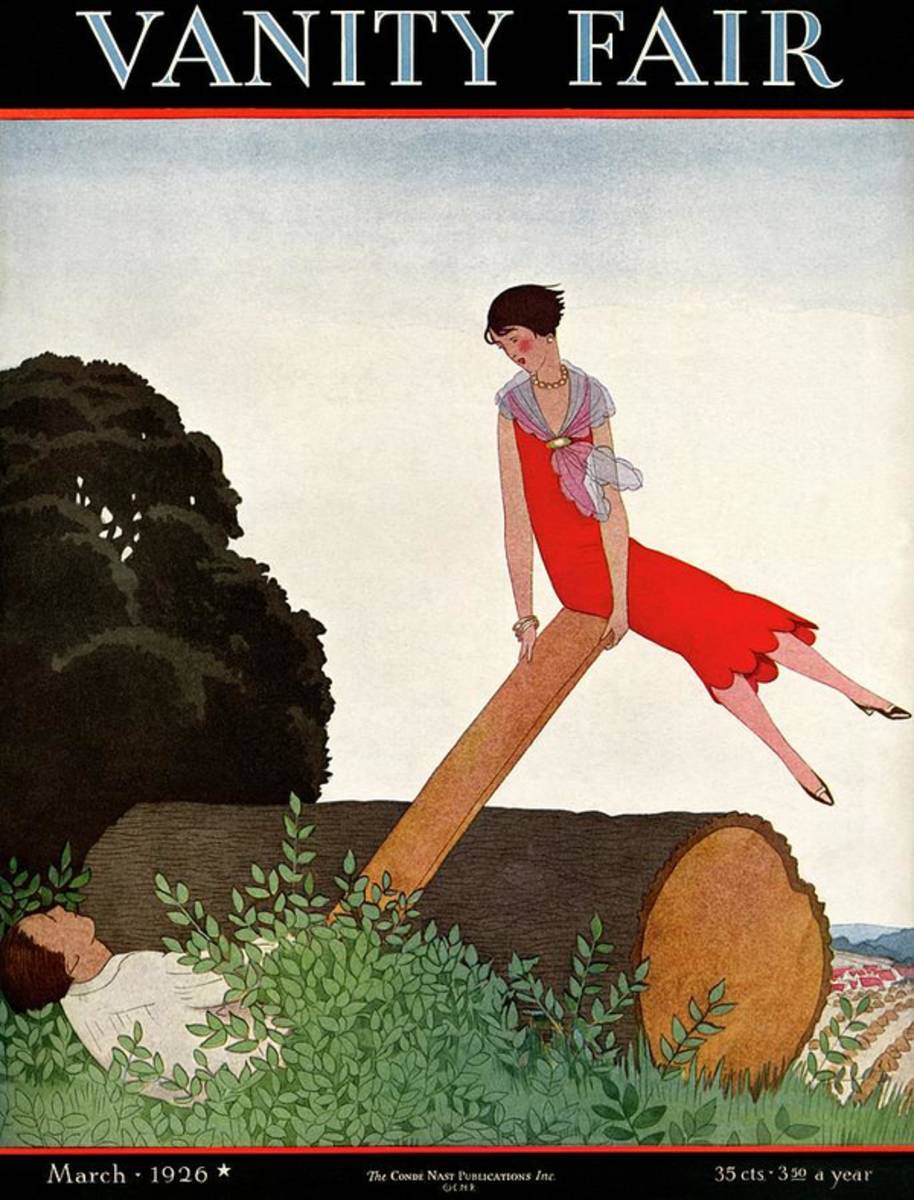 A Vanity Fair Cover Of A Couple On A Seesaw - Poster | Canvas Wall Art Print