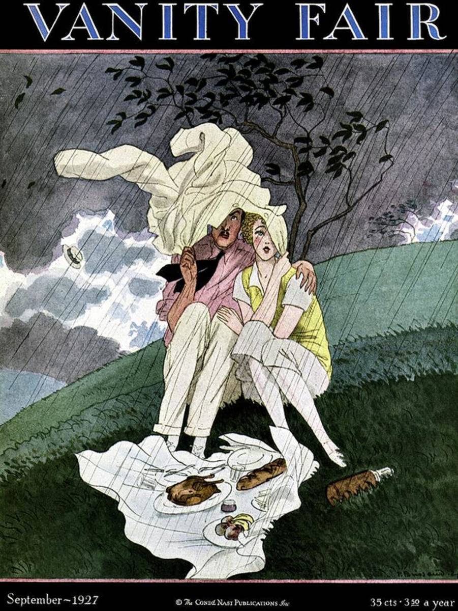 A Vanity Fair Cover Of A Couple Picnicking - Poster | Canvas Wall Art Print