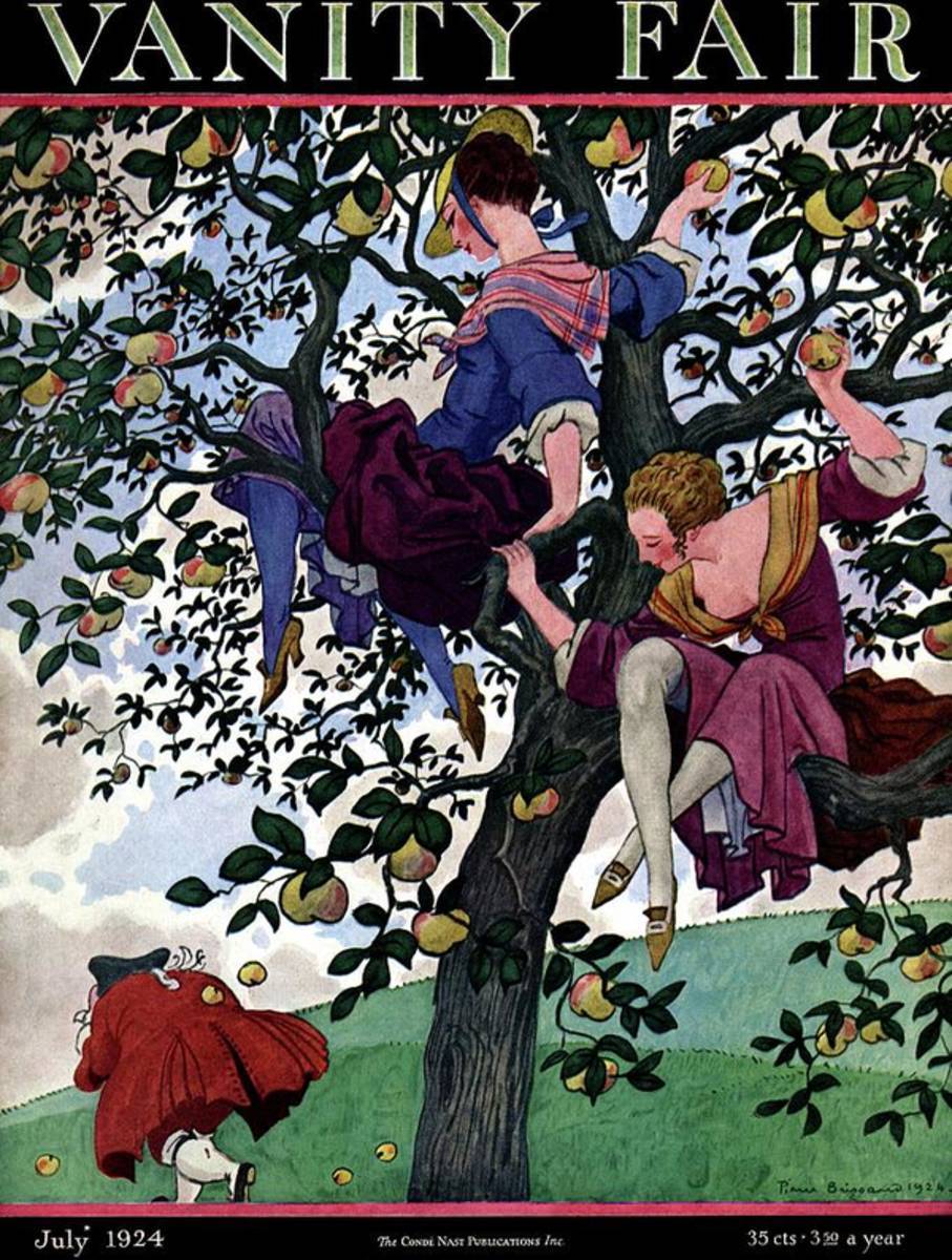 A Vanity Fair Cover Of Women Throwing Apples - Poster | Canvas Wall Art Print