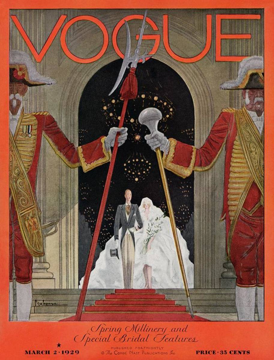 A Vintage Vogue Magazine Cover Of A Father - Poster | Canvas Wall Art Print