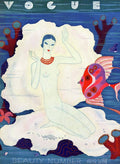 A Vintage Vogue Magazine Cover Of A Naked Woman - Poster | Canvas Wall Art Print