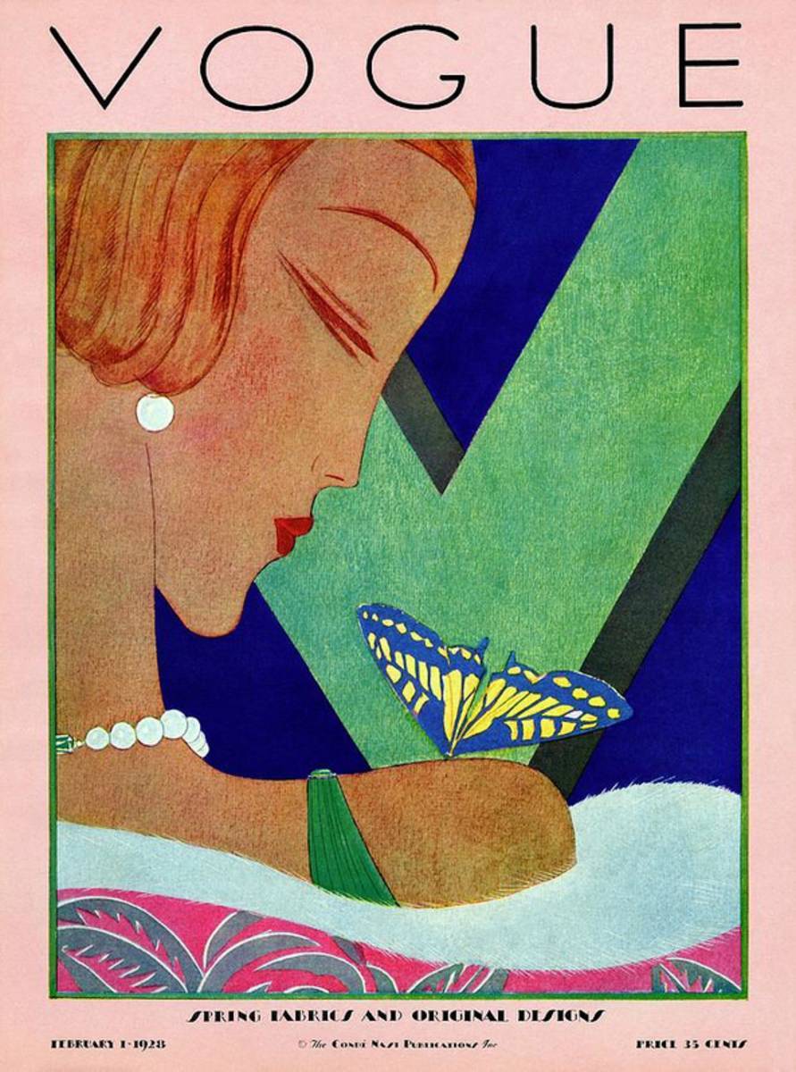 A Vintage Vogue Magazine Cover Of A Woman - Poster | Canvas Wall Art Print