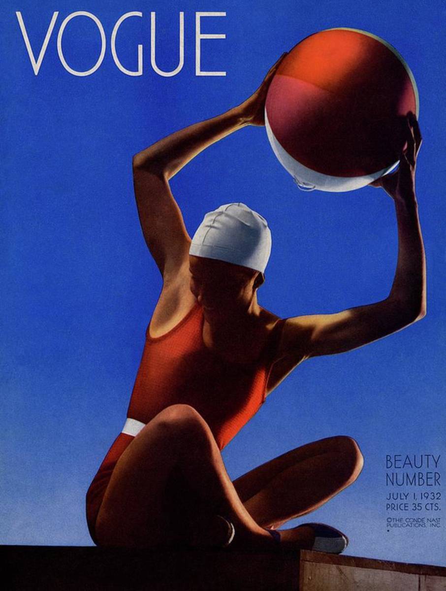 A Vintage Vogue Magazine Cover Of A Woman - Poster | Canvas Wall Art Print