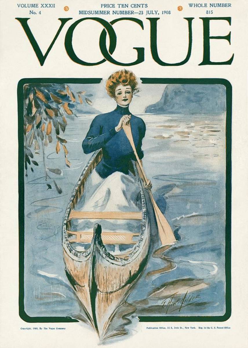 A Vintage Vogue Magazine Cover Of A Woman - Poster | Canvas Wall Art Print