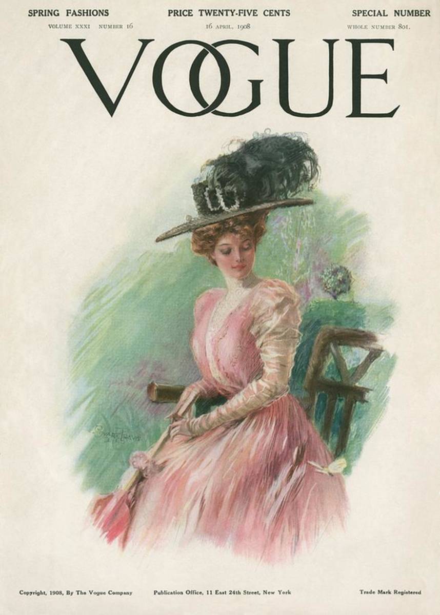 A Vintage Vogue Magazine Cover Of A Woman - Poster | Canvas Wall Art Print