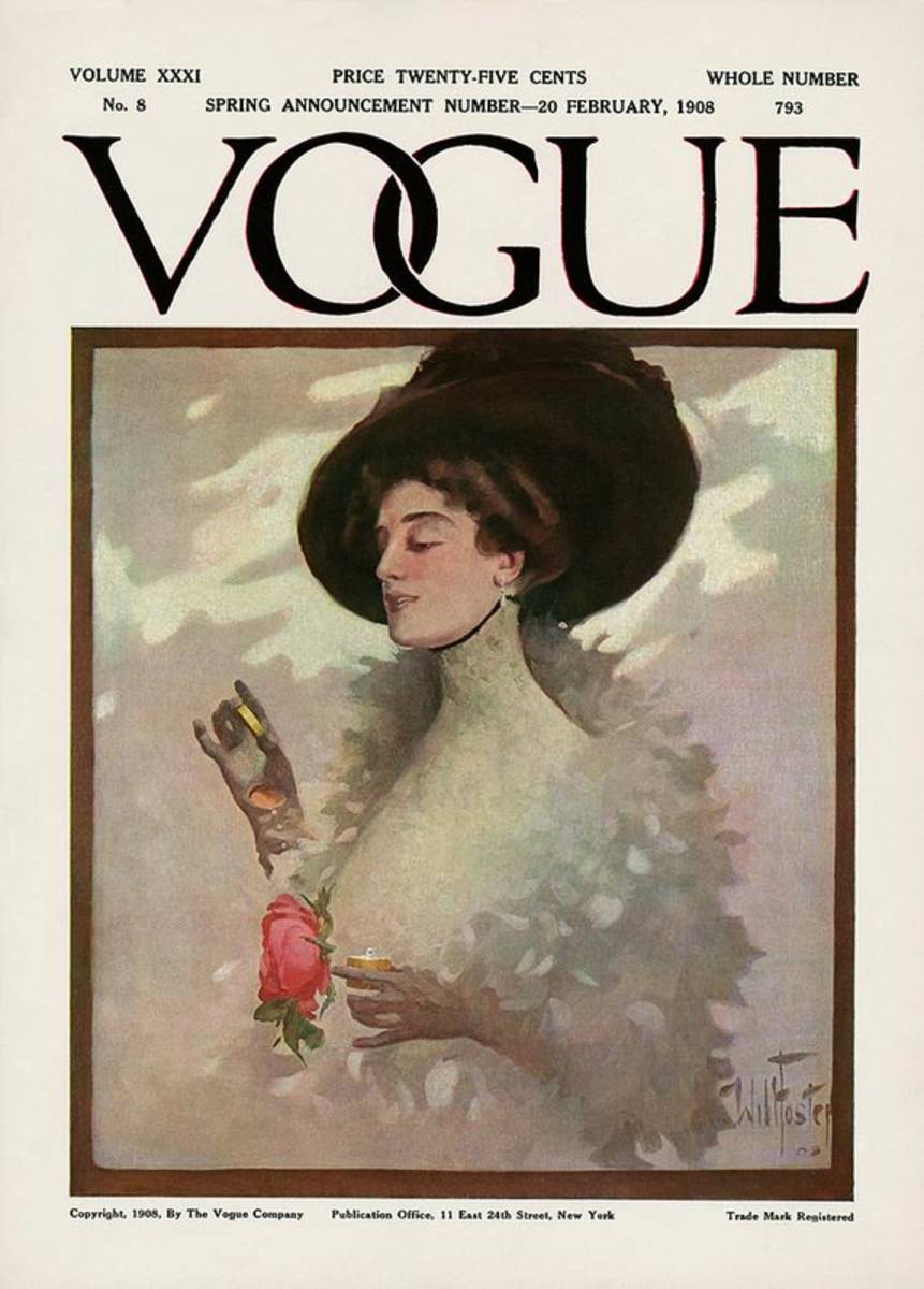 A Vintage Vogue Magazine Cover Of A Woman - Poster | Canvas Wall Art Print