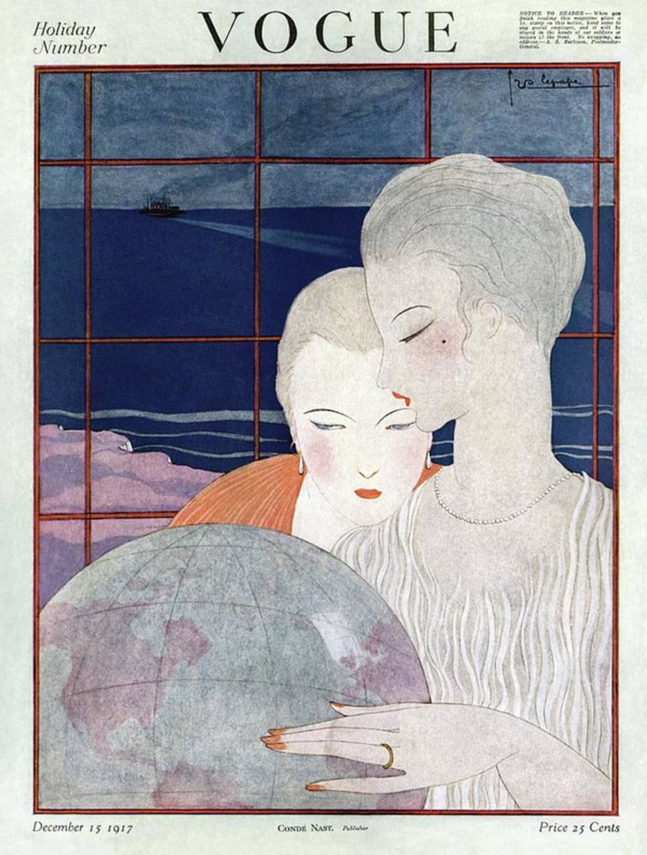 A Vintage Vogue Magazine Cover Of Two Women - Poster | Canvas Wall Art Print