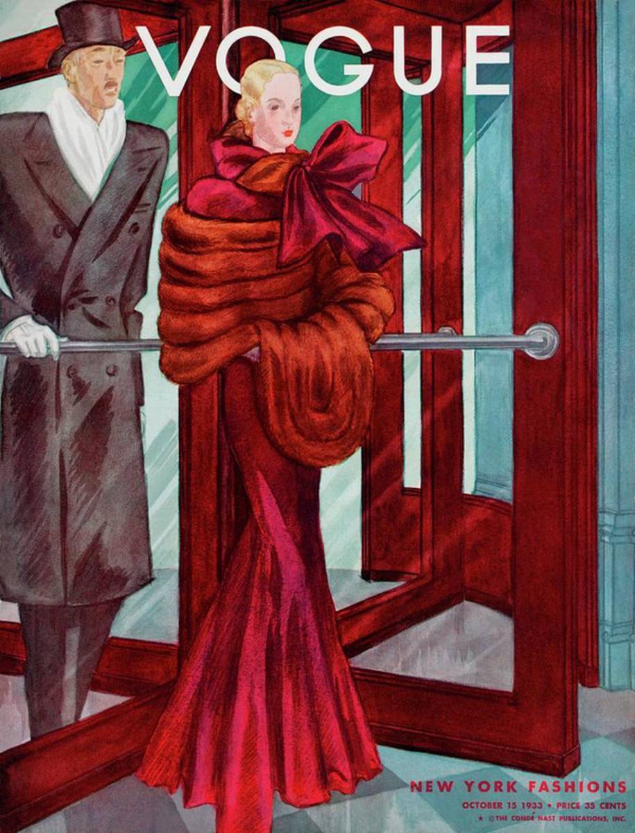 A Vogue Cover Of A Couple In A Revolving Door - Poster | Canvas Wall Art Print