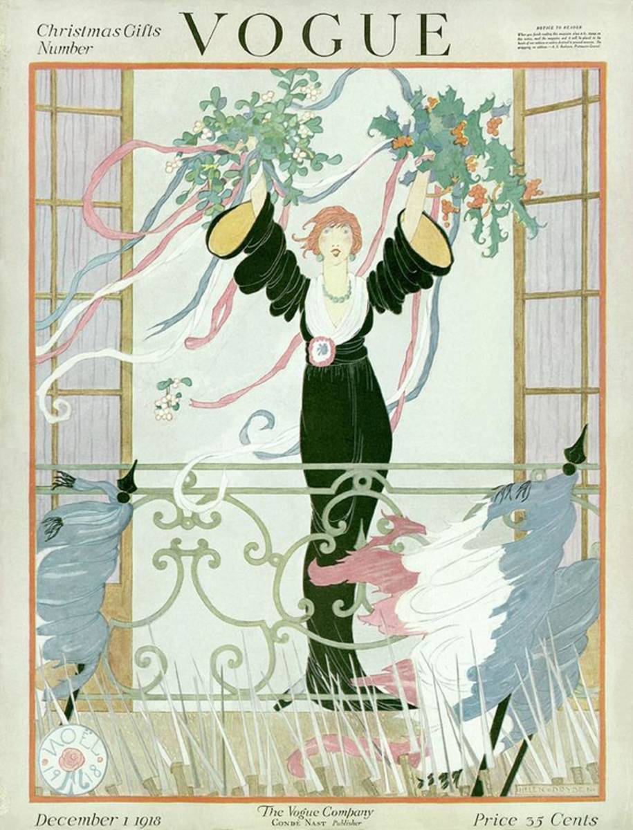 A Vogue Cover Of A Woman Above A Parade - Poster | Canvas Wall Art Print
