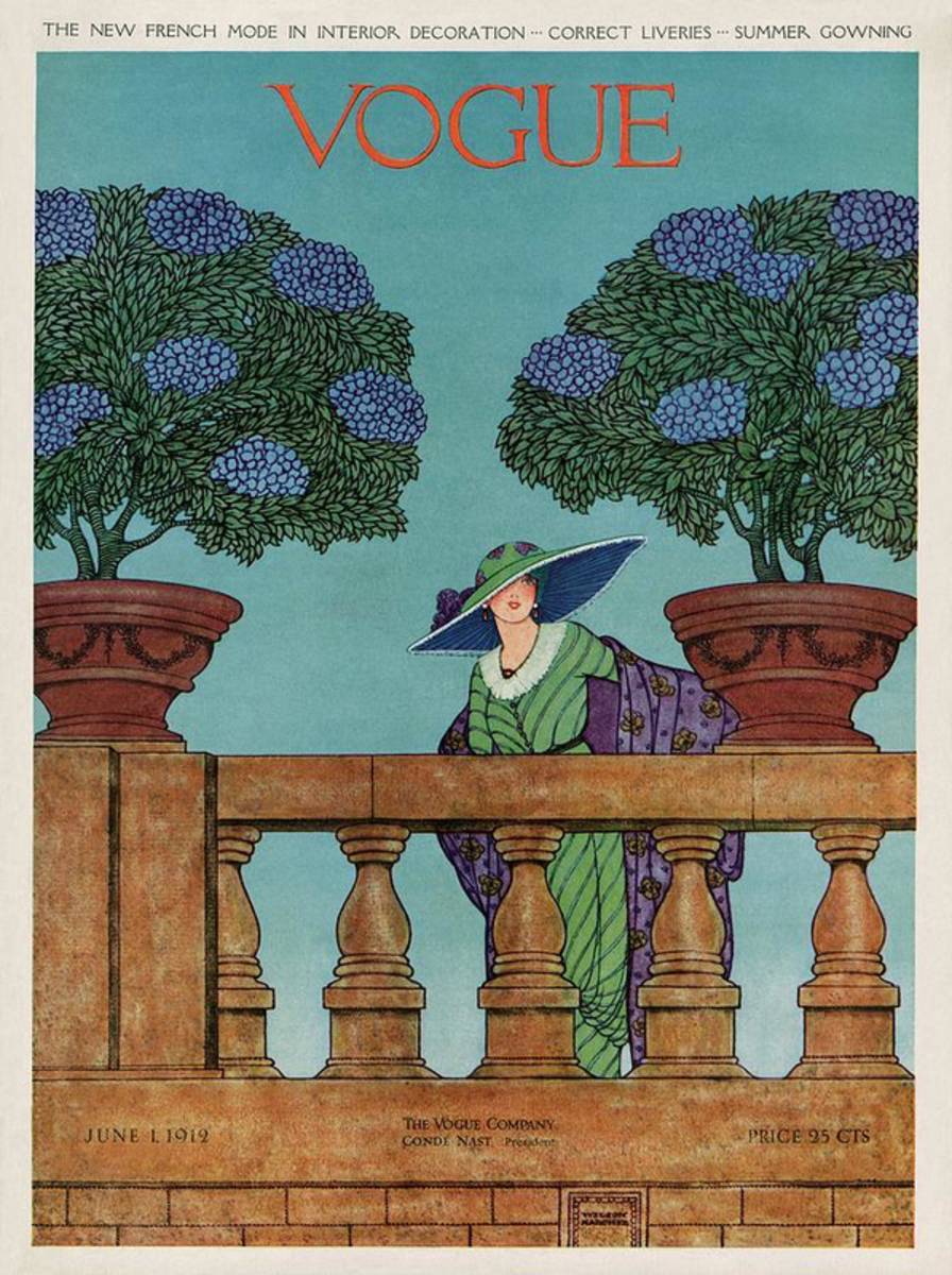 A Vogue Cover Of A Woman At A Balustrade - Poster | Canvas Wall Art Print