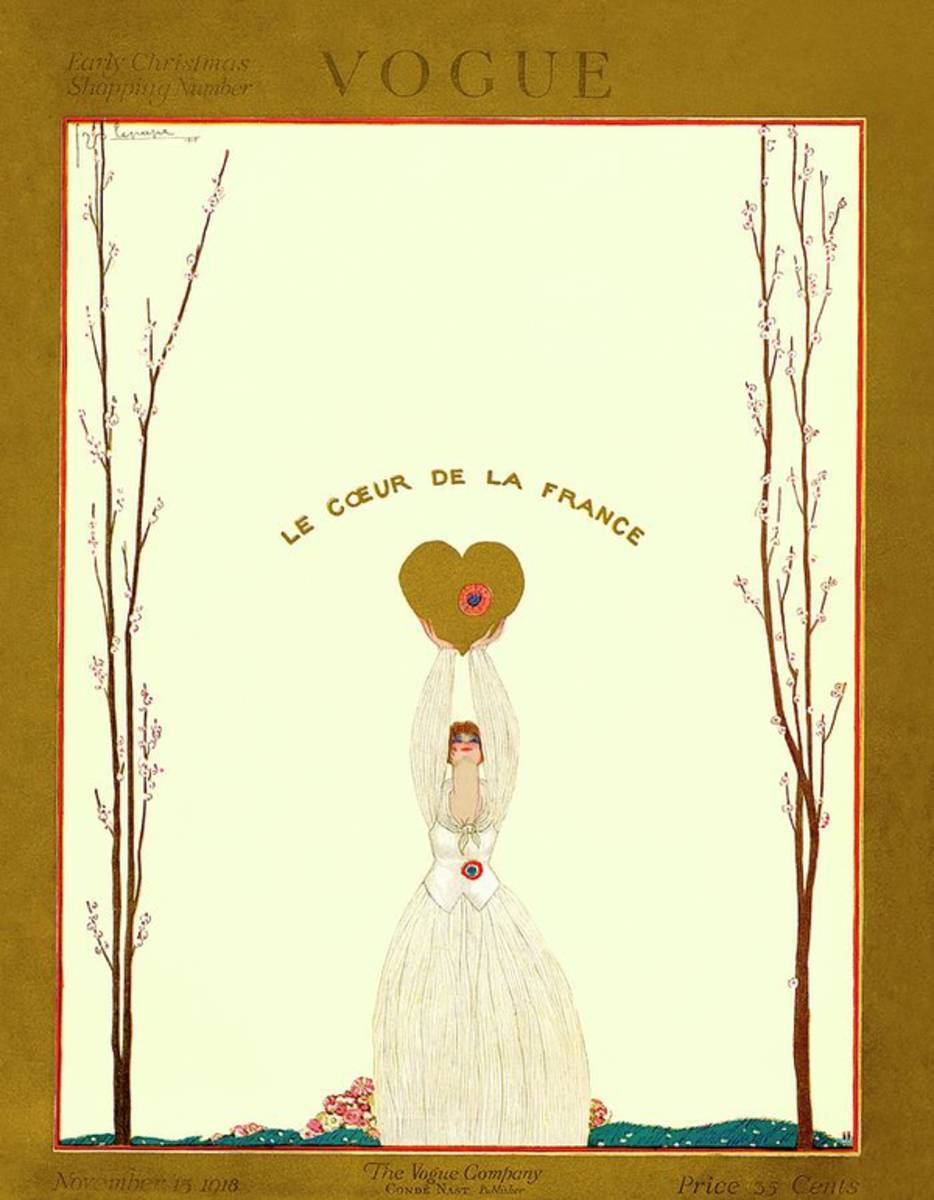 A Vogue Cover Of A Woman Holding A Gold Heart - Poster | Canvas Wall Art Print