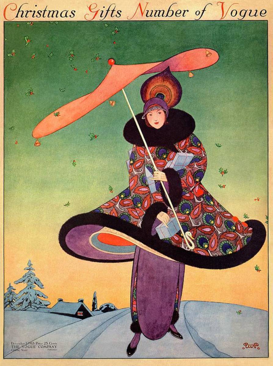 A Vogue Cover Of A Woman Holding An Umbrella - Poster | Canvas Wall Art Print