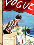 A Vogue Cover Of A Woman Leaning Over A Balcony - Poster | Canvas Wall Art Print