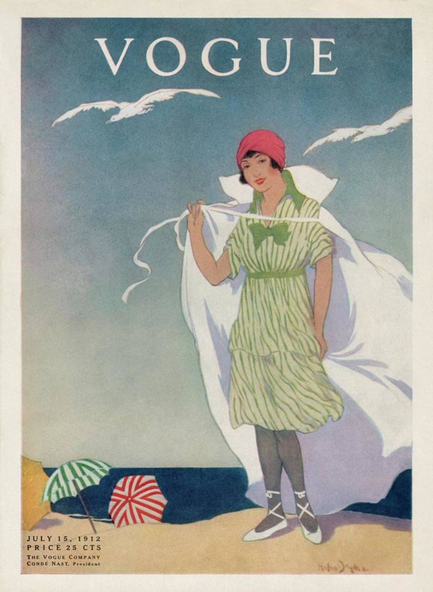 A Vogue Cover Of A Woman On A Beach - Poster | Canvas Wall Art Print